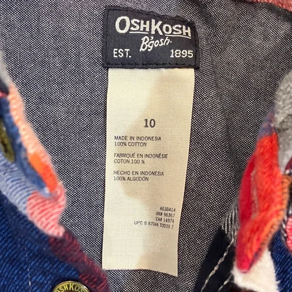 Multicolor Plaid Button Down Shirt with Hood - Picture 2 of 11